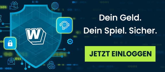 jetzt-einloggen Neon Grafik mit laufender Figur und Einloggen Button